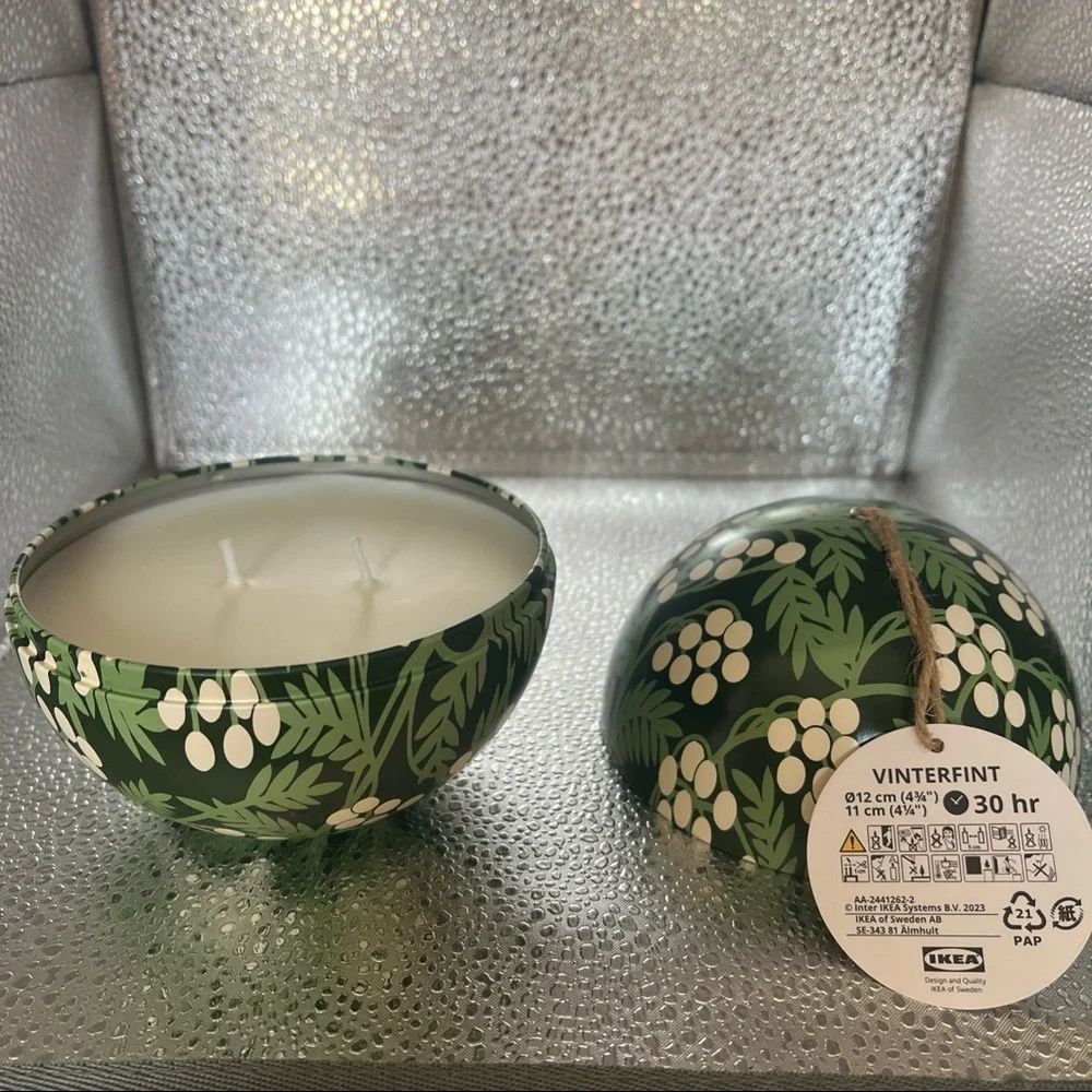 IKEA 2 wick Boho Style Candle w Lid
